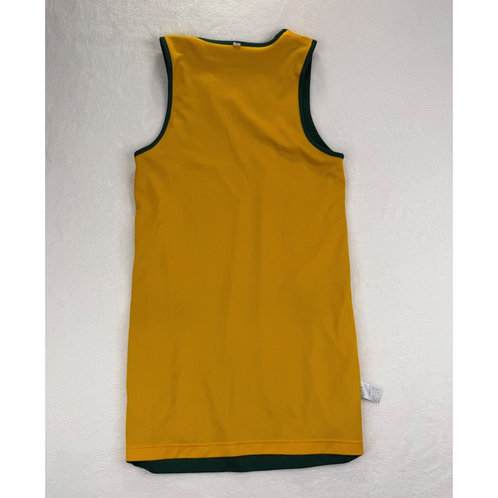Adidas Mens Reversible Basketball Jersey Green Yellow Climalite Large Length +2 - Picture 9 of 9